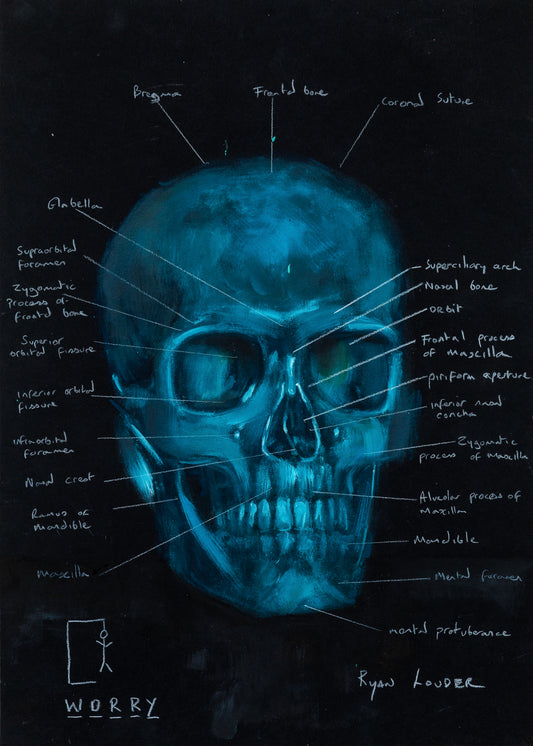 Thinking Too Much Skull by Ryan Louder